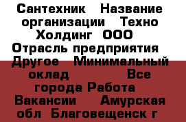 Сантехник › Название организации ­ Техно-Холдинг, ООО › Отрасль предприятия ­ Другое › Минимальный оклад ­ 40 000 - Все города Работа » Вакансии   . Амурская обл.,Благовещенск г.